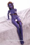 Komioh custom 4.43 ft monster manga cosplay low price tpe oral blue skin 135cm elf real sex doll for men produced by AUTOMATICWOMAN